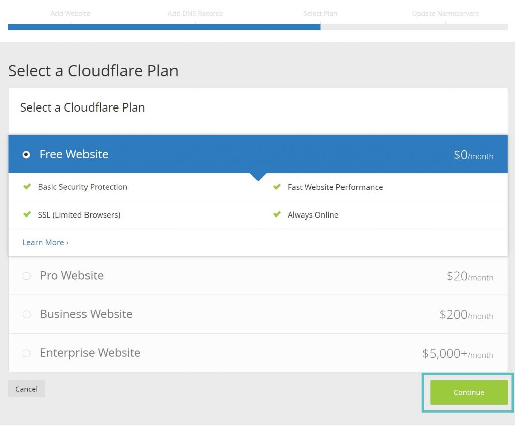 انتخاب پنل در کلودفلر انتخاب پنل در CloudFlare